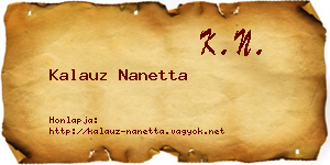 Kalauz Nanetta névjegykártya
